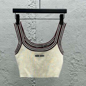 Miu Miu ladies fashion sports leisure knit short tops